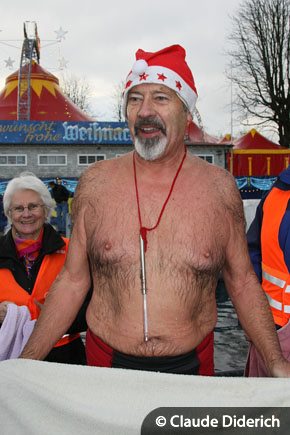 Traditional Santa Claus swimming competition